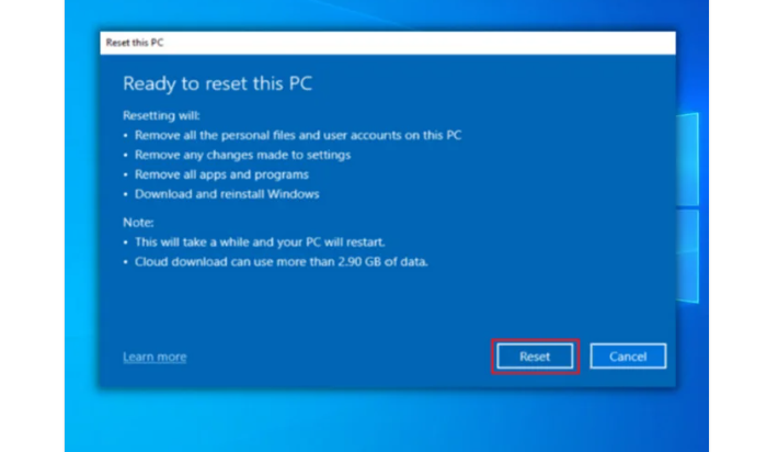 System Thread Exception Not Handled Reset System Step 5