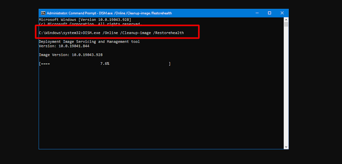 System Thread Exception Not Handled Use SFC and DISM Commands Step 3