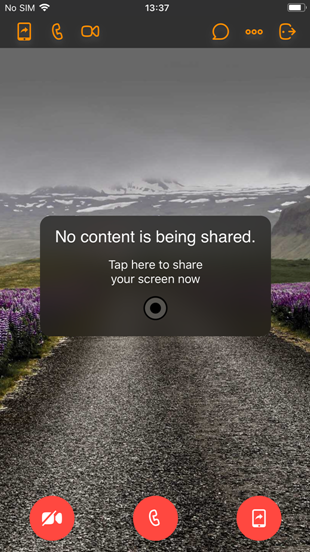 tap here to share your screen now