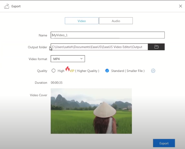 How To Resize Instagram Video With EaseUS Video Editor Step 5