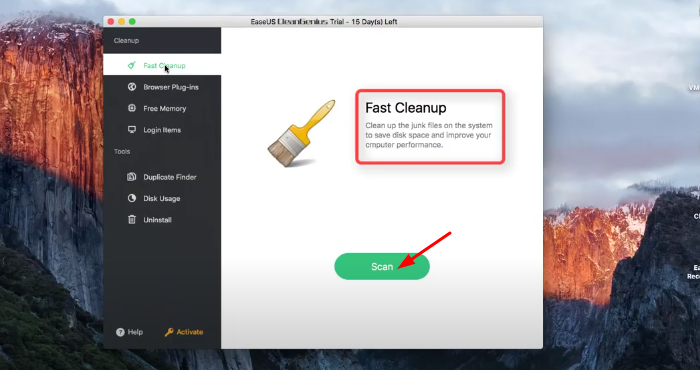 The Procedure Entry Point Not Be Located With System File With EaseUS CleanGenius Step 3