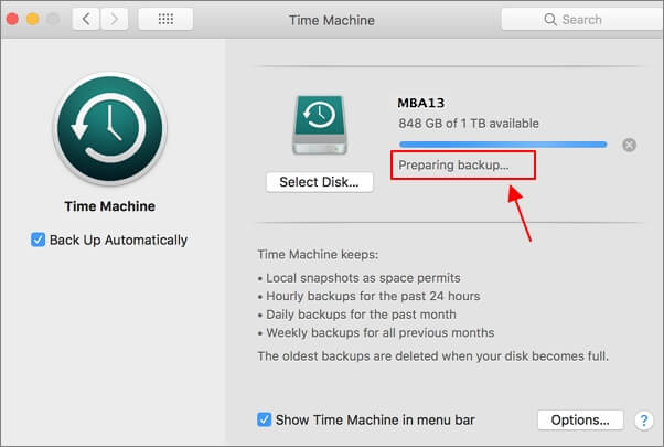 wd passport stuck on preparing backup