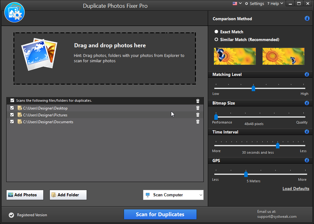duplicate photos fixer pro interface