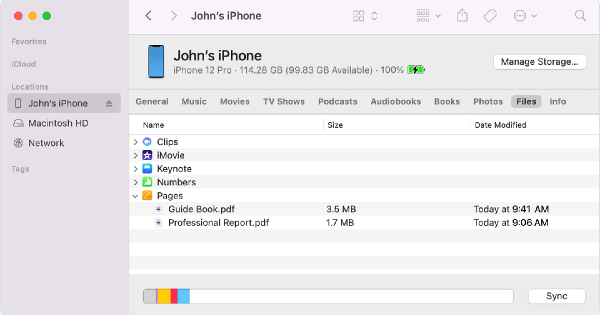 transfer file between iphone and mac