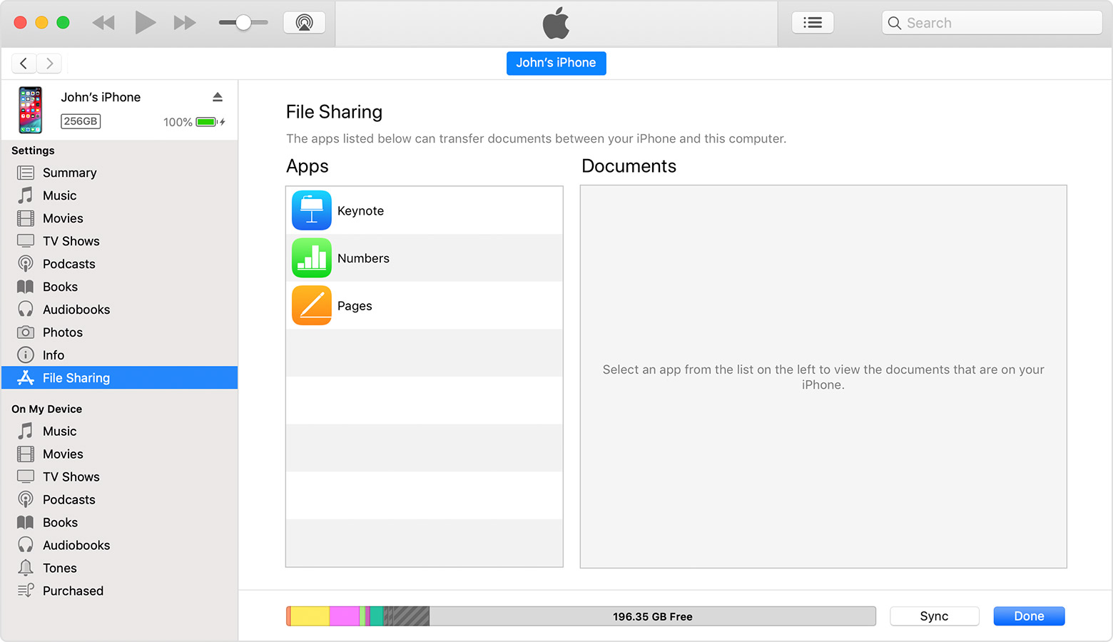 transfer file between iphone and mac