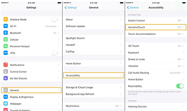 turn on assistivetouch