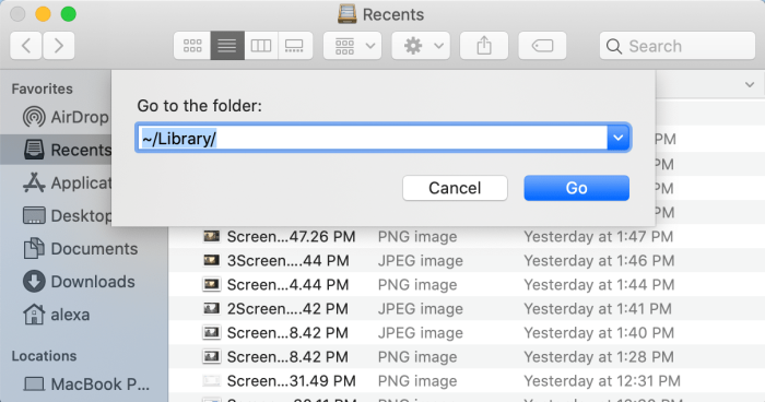 Type ~Library in the input field