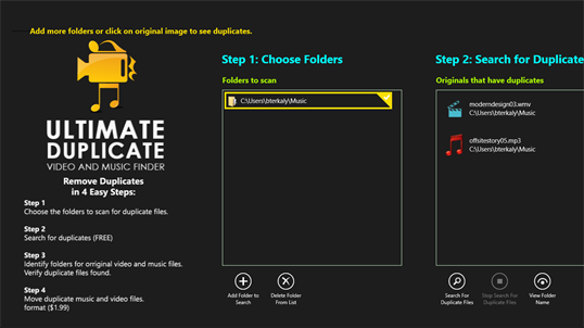 Ultimate Duplicate app for duplicate video finder Step 1