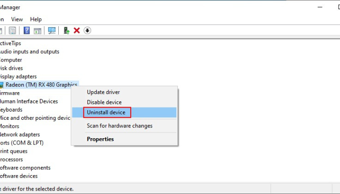 Go To Uninstall Device