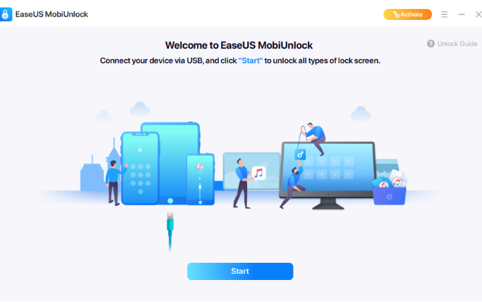Unlock iPad Without Passcode Via EaseUS MobiUnlock Step 1