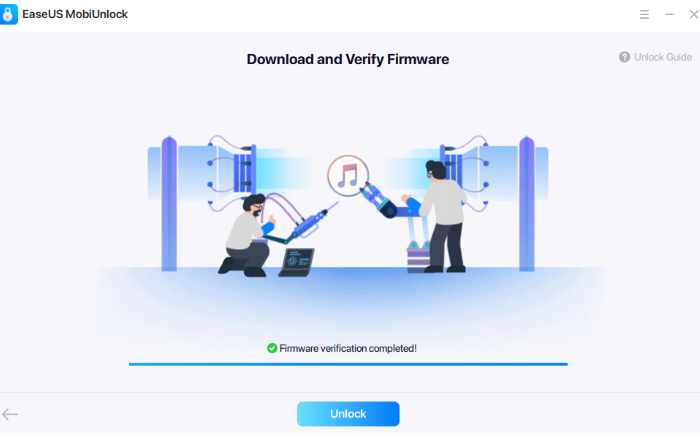 Unlock iPad Without Passcode Via EaseUS MobiUnlock Step 4