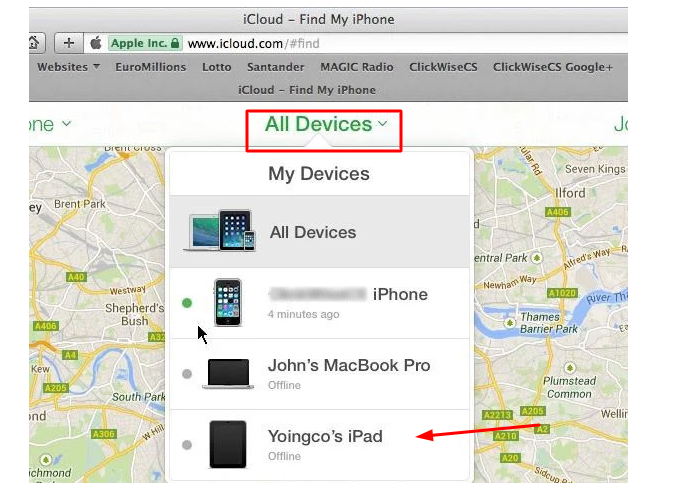 Unlock iPad Without Passcode Via iCloud Step 2