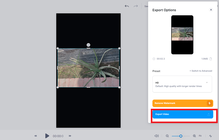 How To Resize Instagram Video With Veed.io Step 5