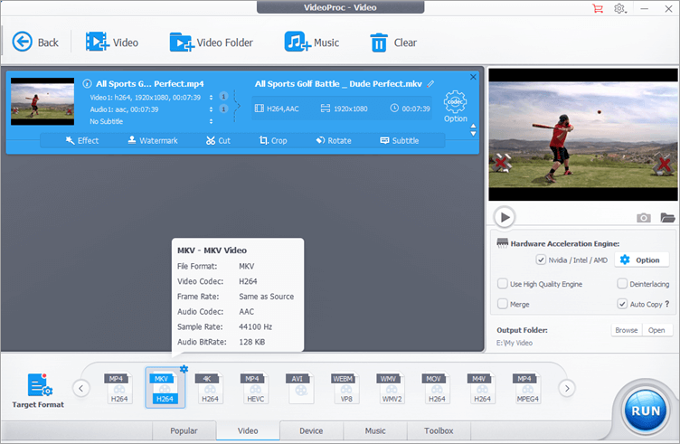Main interface screen of VideoProc Video Converter