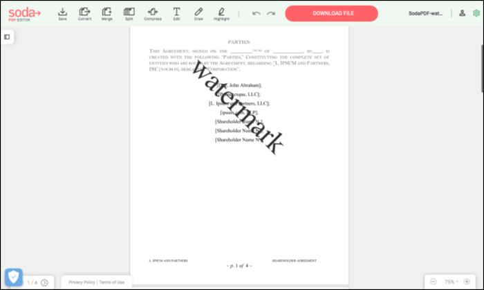 click on add watermark option