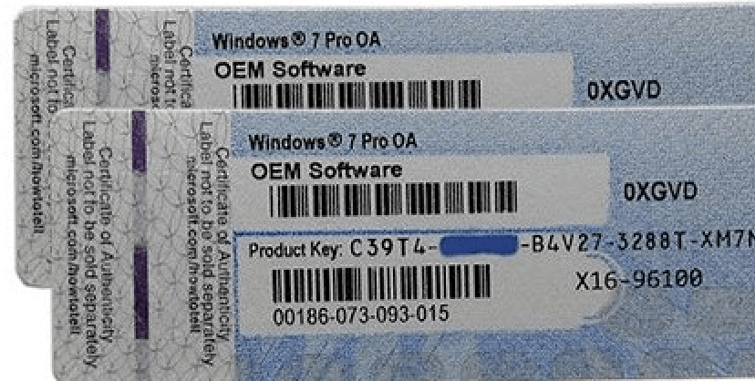 windows product key from coa