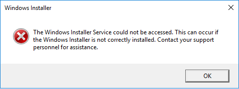 windows installer service couldnot be accessed