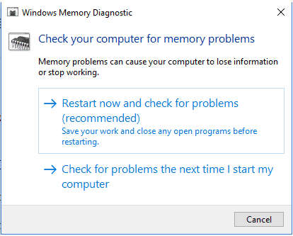 Windows memory diagnostic to fix bad system config info error