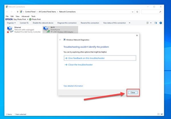 windows network troubleshooter
