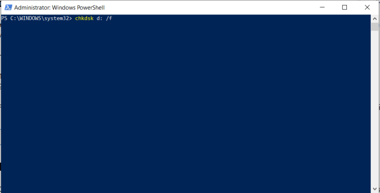 type the chkdsk command line